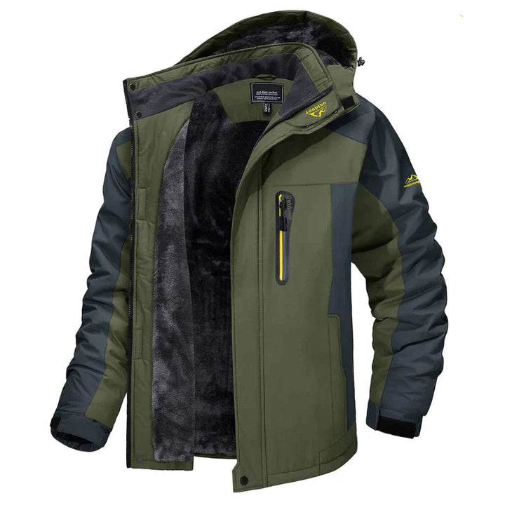 Drune | Elegante und warme Winterjacke aus dickem Fleece mit Kapuze für Herren - Ideal für Herbst/Winter