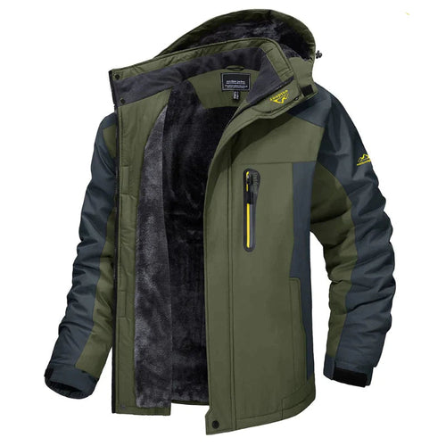 Drune | Elegante und warme Winterjacke aus dickem Fleece mit Kapuze für Herren - Ideal für Herbst/Winter