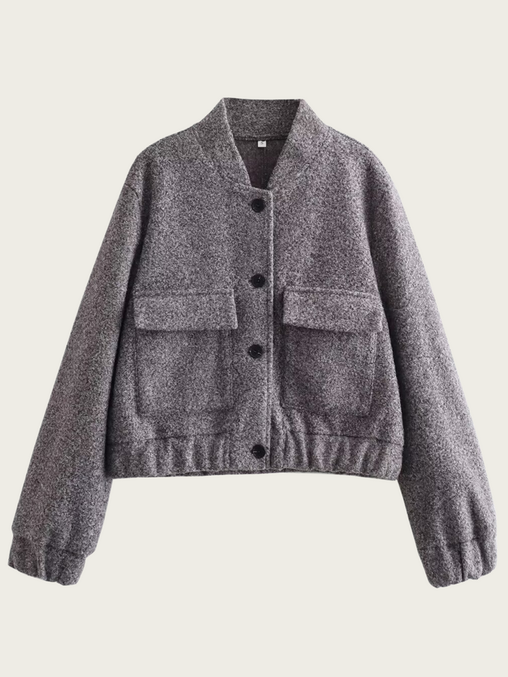 Drune | Kurze graue Wolljacke für Frauen Mauwi