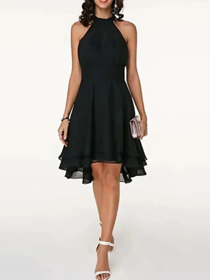 Drune | Elegante Ärmelloses Chiffon Kleid