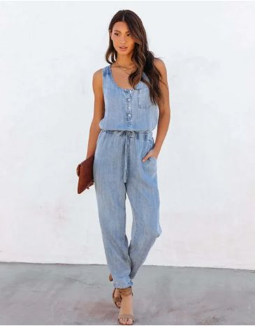 Drune | Frühling Sommer Newcomer Damen Denim Jumpsuit