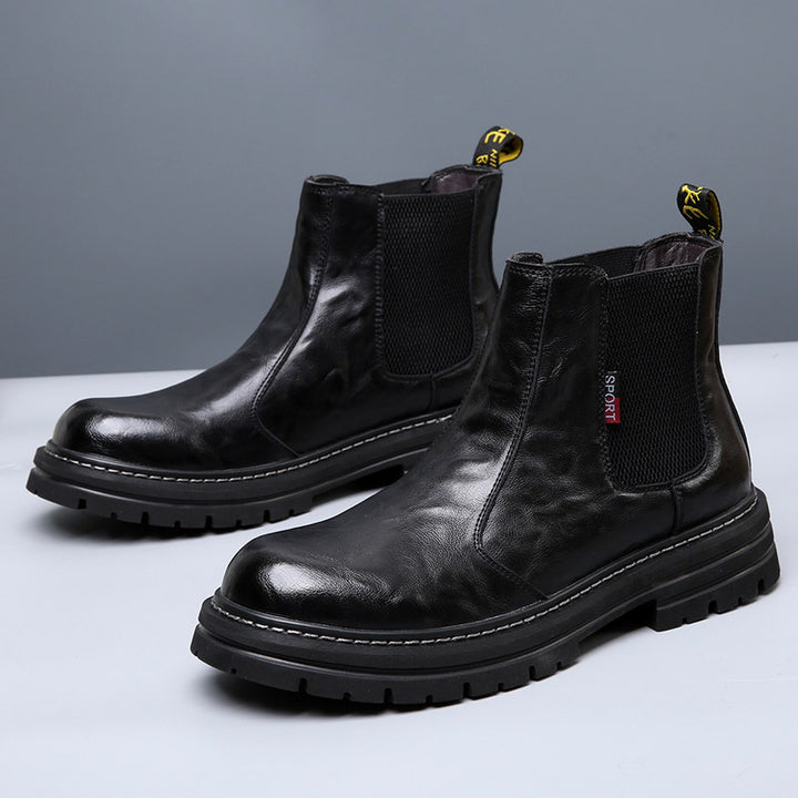Herren Chelsea-Stiefel, gefüttert, Vintage-Stil, Leder