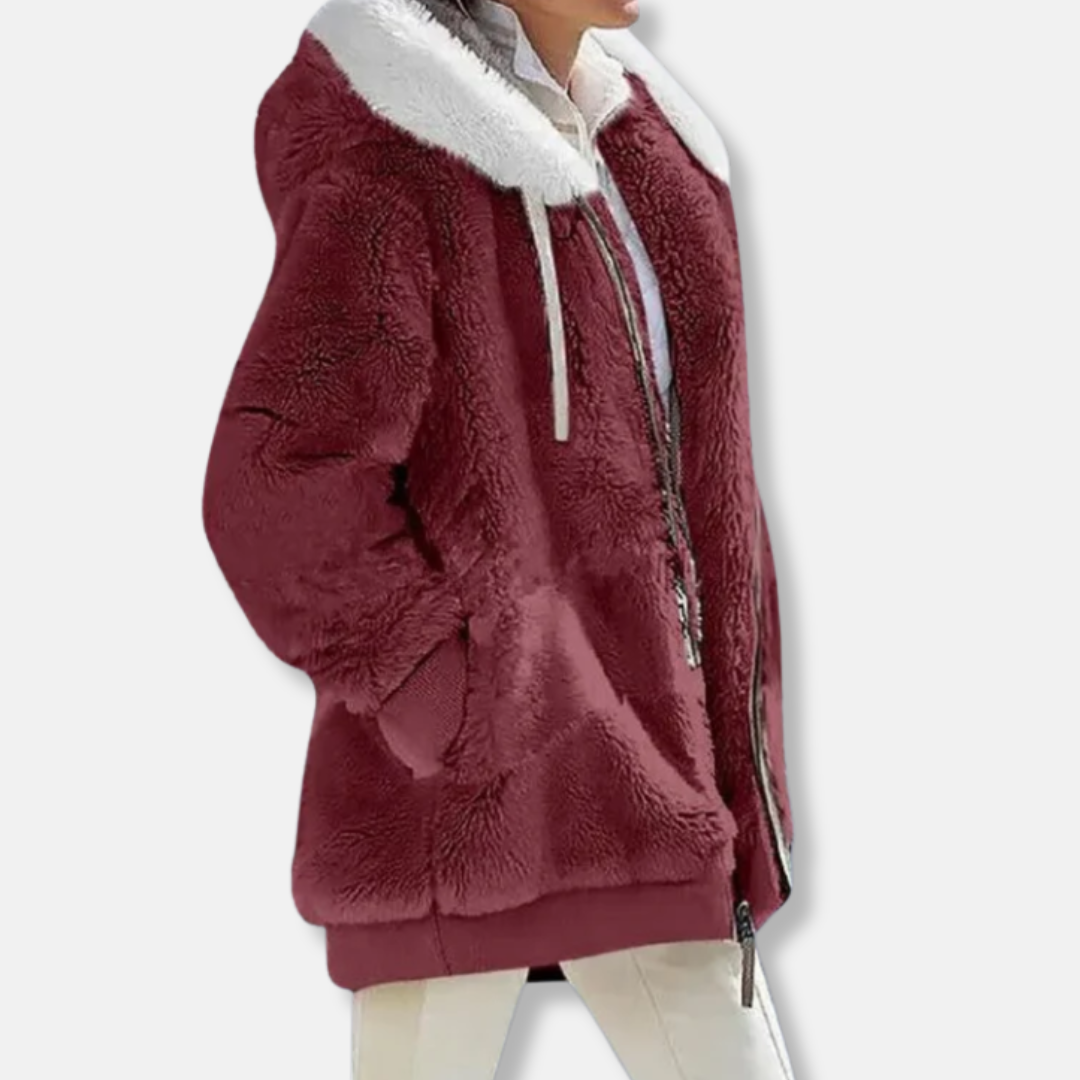 Drune | Fleece Übergroße Fleecejacke - Kapuzen-Reißverschlussjacke