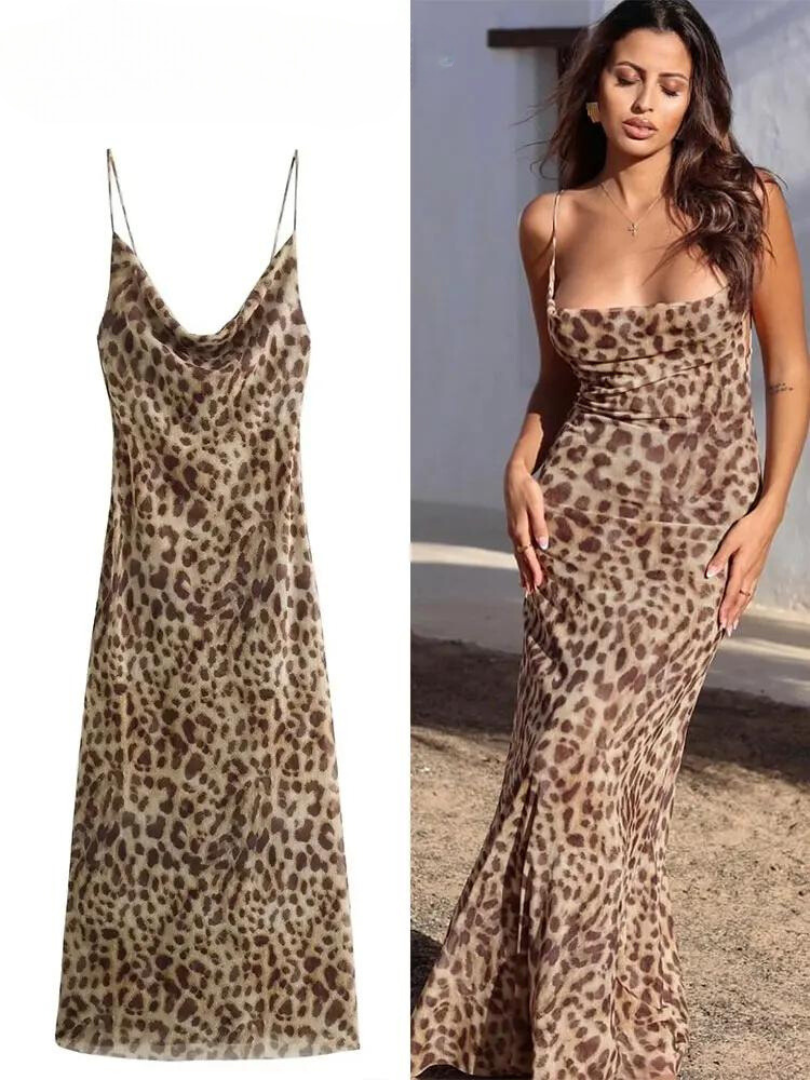 Schicke Kleid mit Leopardenmuster für Damen