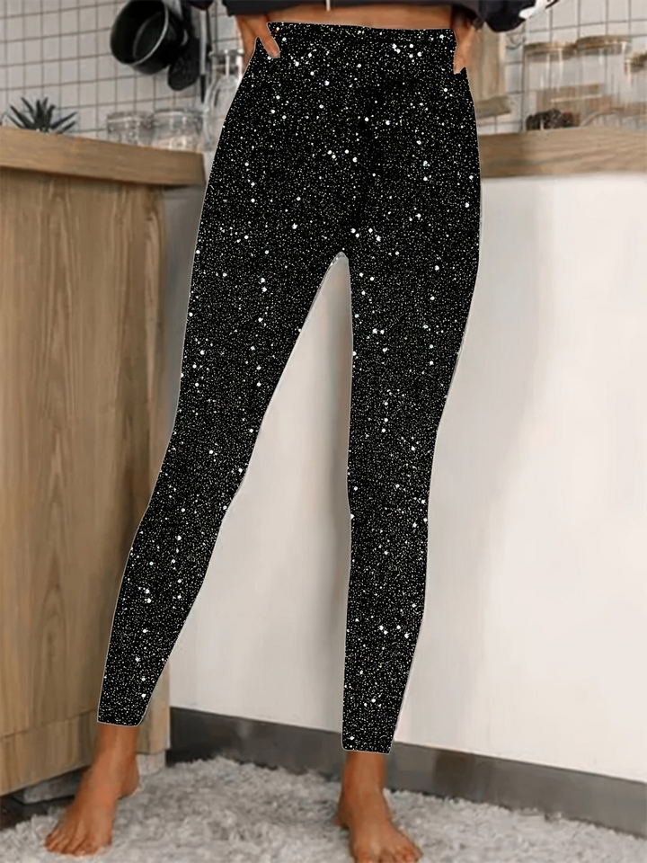 Drune | Damen High Waist Pailletten Legging Glänzend & Komfortabel Für Frauen
