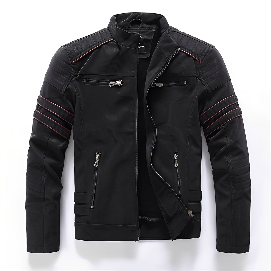 DruneStylische Motorrad Vegan-Lederjacke für Herren