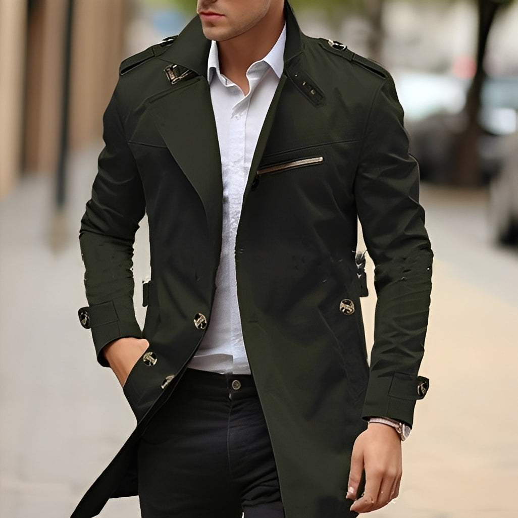 Drune | Eleganter Trenchcoat mit umgekehrtem Kragen für Männer