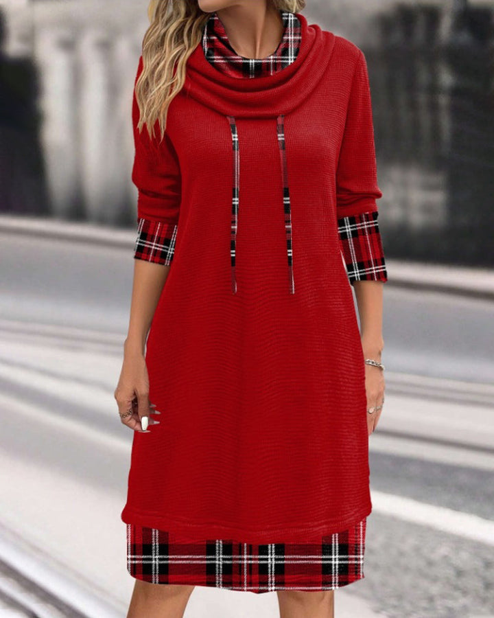 Drune | Klassischer Look Karierte Langarmkleid