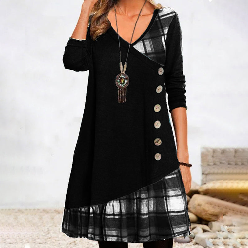 Drune | Langärmeliges Kariertes Kleid