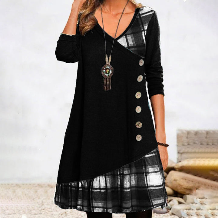 Drune | Langarm Kariert Kleid