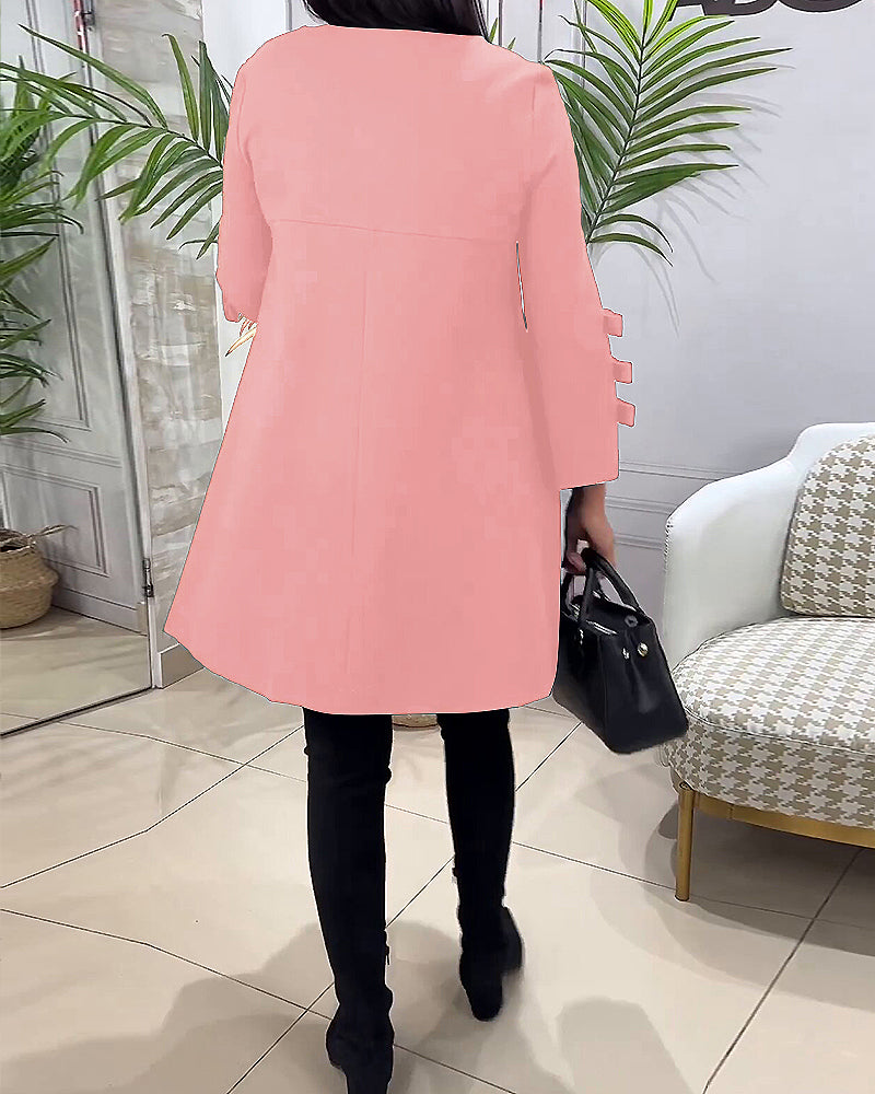 Drune | Knielanges Kleid mit Langen Ärmeln