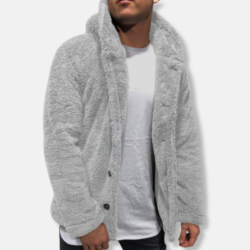 Drune | Kapuze Fleece Lockere Passform Knopfverschluss Lässiger Stil