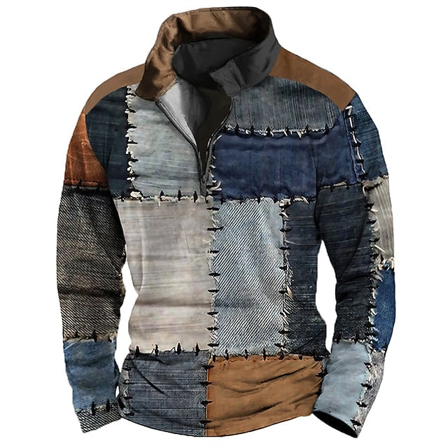 Drune | Patchwork-design-jacke mit Reißverschluss Baumwolle Einzigartig und Mutig