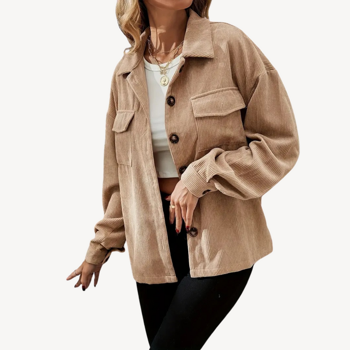Drune | Damen Cordjacke mit Knöpfen