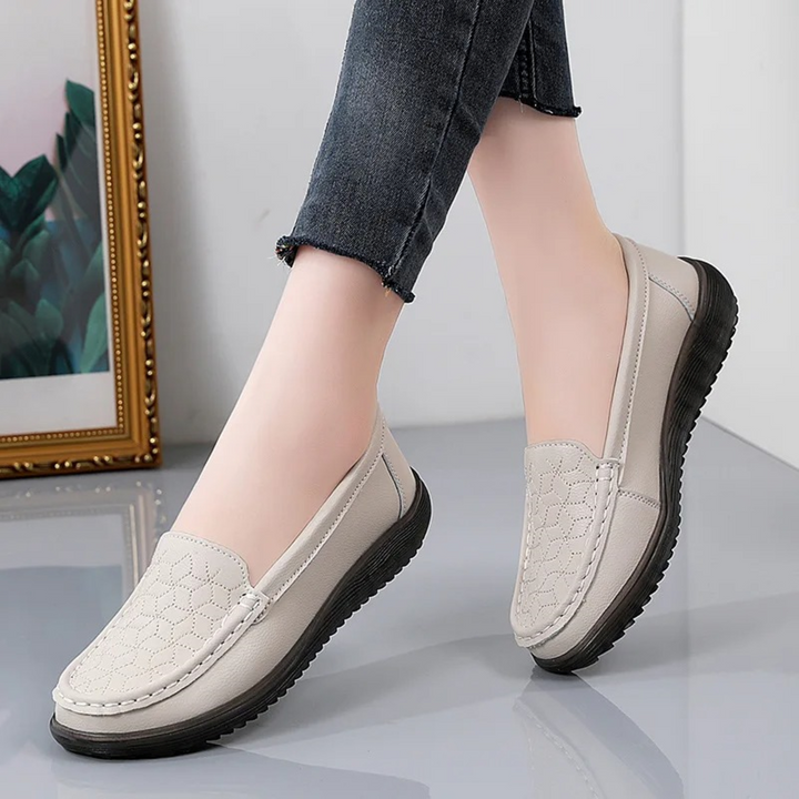 Drune – Damen-Loafer aus Leder mit Reliefmuster