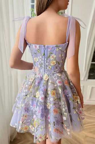 Drune | Proof Of Perfection 3D Blume Bestickt Bindeband Mini Kleid