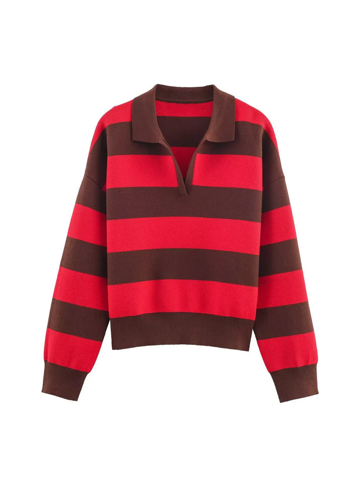 Drune | Gestreiftes Strick-Polo