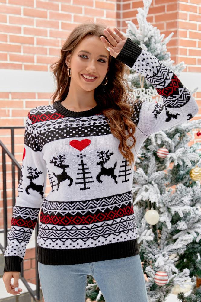 Drune | Weihnachtsbär & Geweih Strickpullover