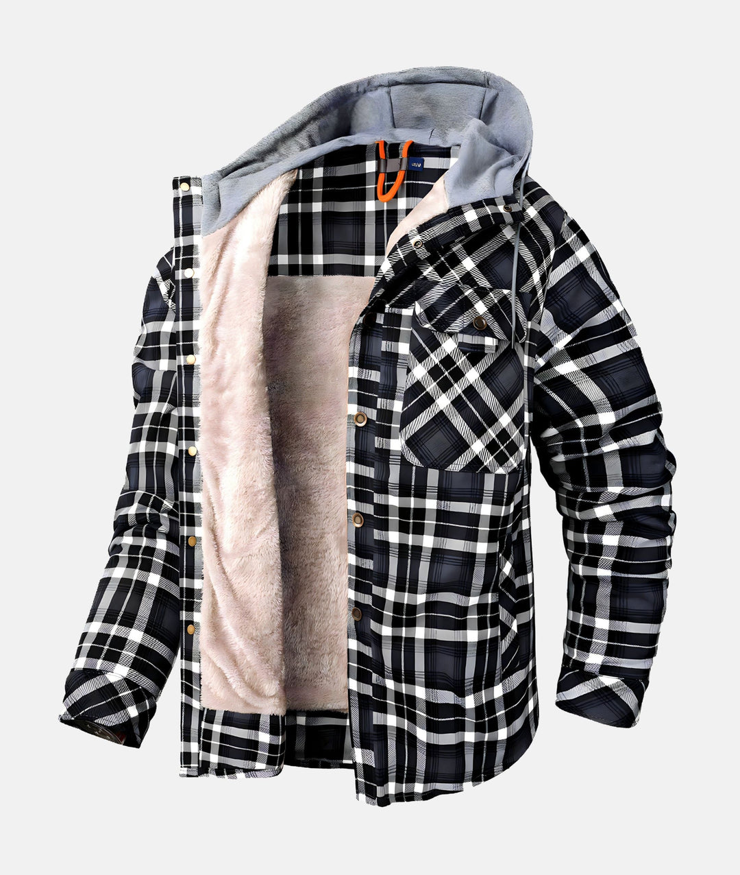 Drune | Kariertes Flanelljacke mit Kapuze und Futter aus Kunstfell