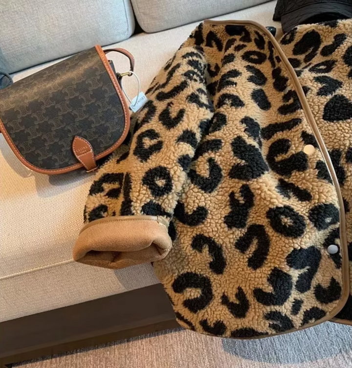 Drune | Stylische Leopardenmuster Fleecejacke