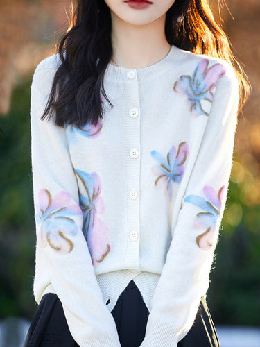 Drune | Strickjacke mit floralem Muster
