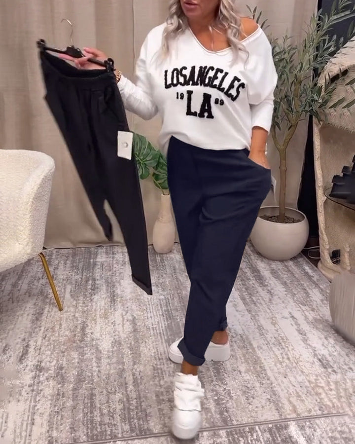 Drune | Lässige Einfarbige Hose mit Taschen
