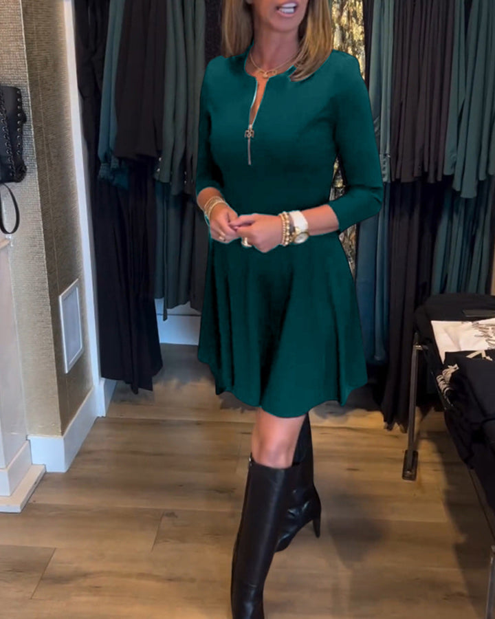Drune | Kleid mit Einfarbigem Reißverschluss