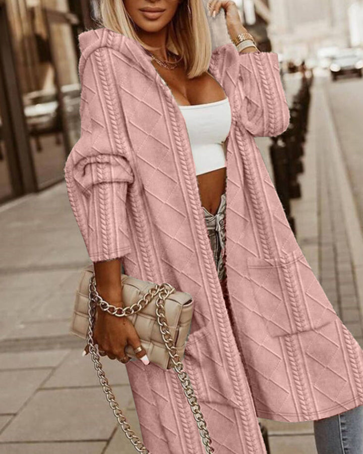 Drune | Cardigan - Langer Kapuzenpullover aus Baumwollmischung