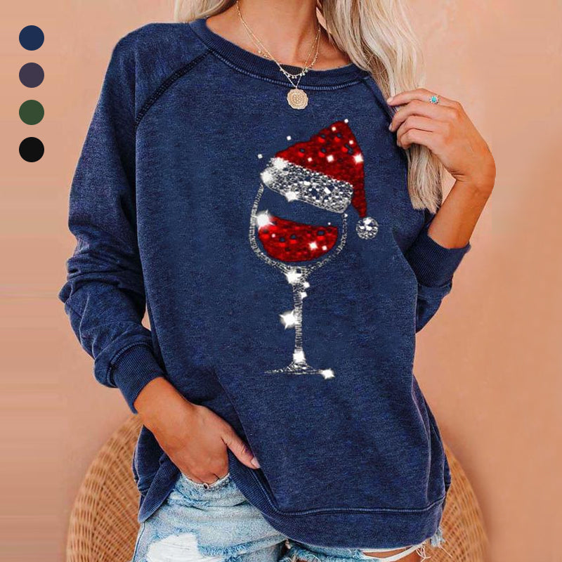 Drune | Festliche Cheers Weinglas Sweatshirt