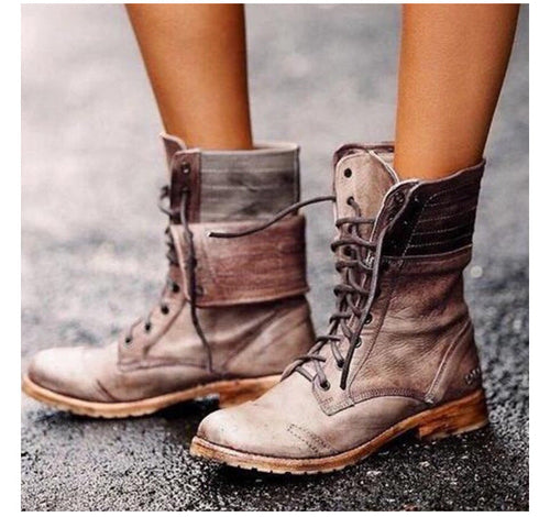 Drune | Elegante Stiefel Mit Schnürung Vorne