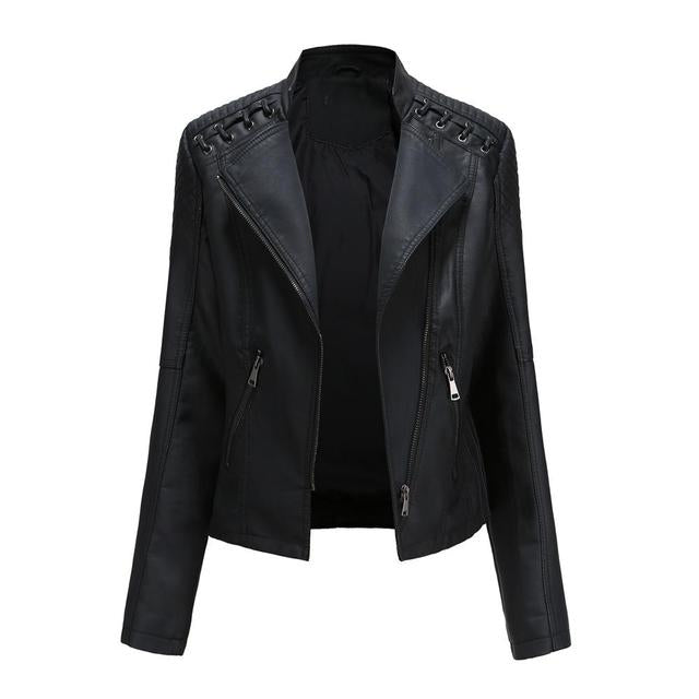 Drune Biker Jacke | Trendige Jacke in Lederoptik für Frauen
