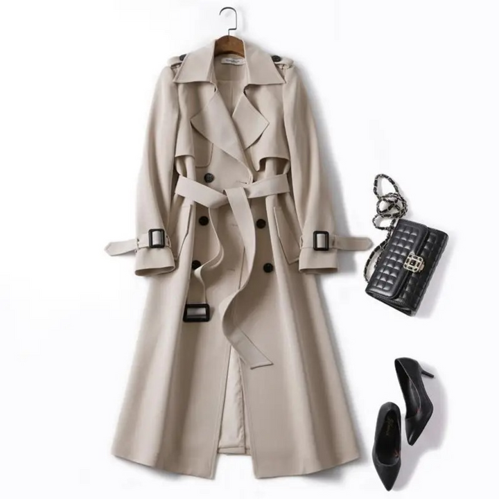 Drune | Trenchcoat für Frauen im koreanischen Stil mit Gürtel