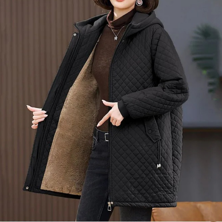 Drune | Warme fleecegefütterte gesteppte Jacke in einfarbiger Ausführung mit Reißverschluss Ideal für Herbst/Winter