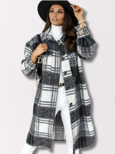 Drune | Lange Karierte Jacke