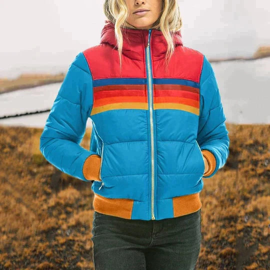 Drune | Damen Retro Colorblock Steppjacke
