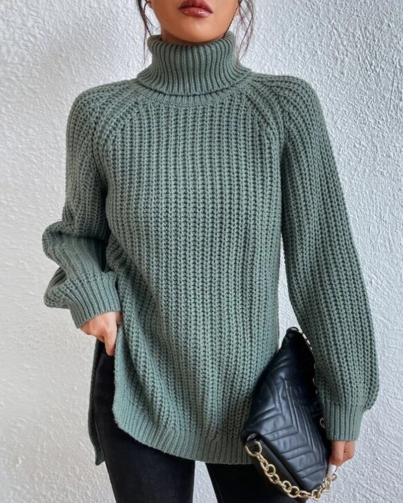 Drune | Pullover - Damen Herbst Strick Rollkragen mit lockerer Passform
