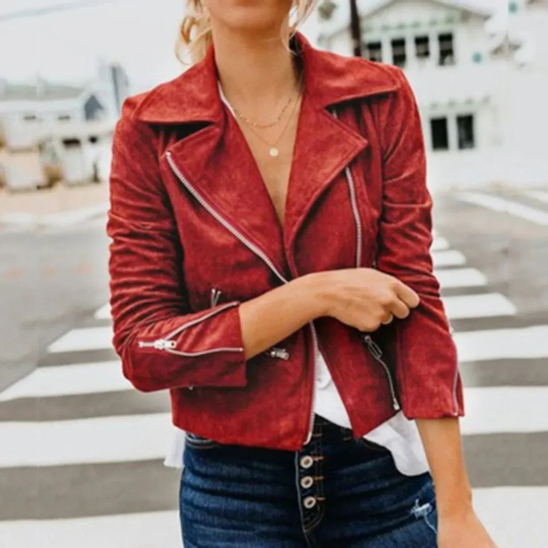 Drune | Faux-Motorrad-Stil Lederjacke Damen Robbie
