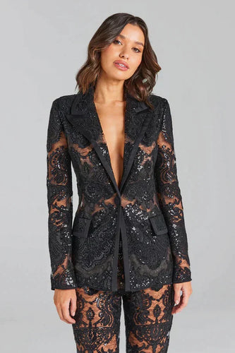 Drune | Luxuriöses Pailletten Blazer Und Hosen Satz