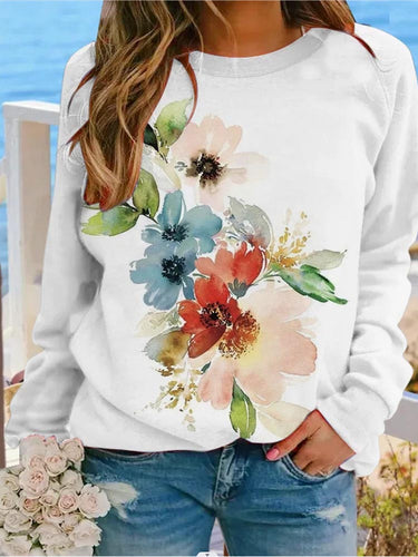 Drune | Gemusterter Druck Rundhals Sweatshirt