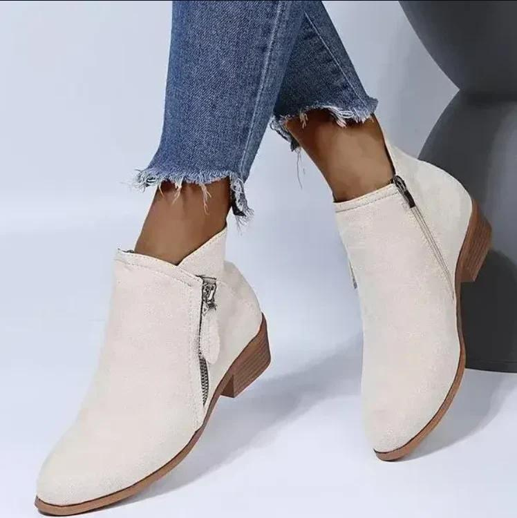 Drune | Damen Wildlederstiefel mit Bequemer Passform und Reißverschluss