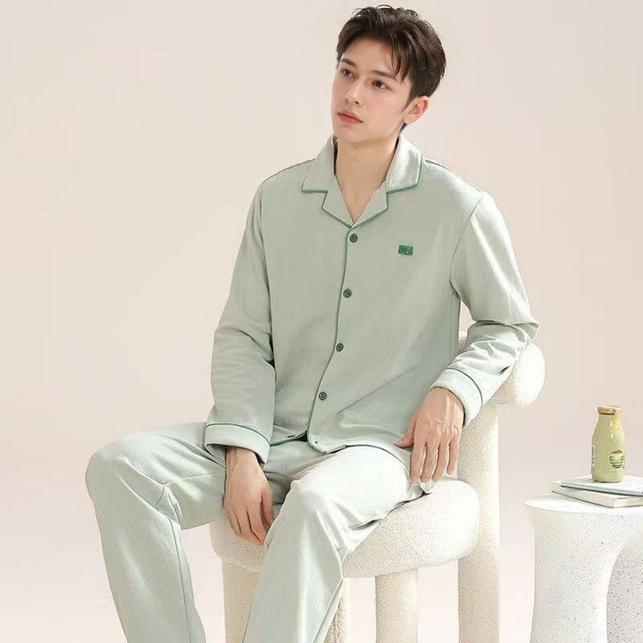 Herren-Pyjama-Set, Baumwolle, geknöpft, verschiedene Größen