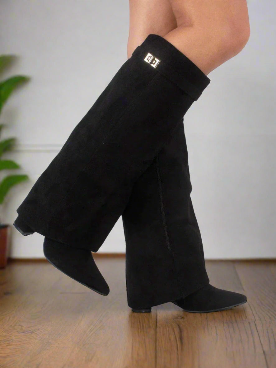 Drune | Hohe Stiefel Für Damen Mit Verstecktem Absatz Und Modernem Design