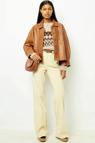 Drune | Boxy Leder Kurzjacke