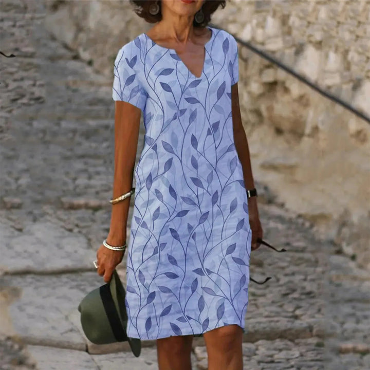 Drune | Einfaches, Bequemes Kleid mit Blättermotiv