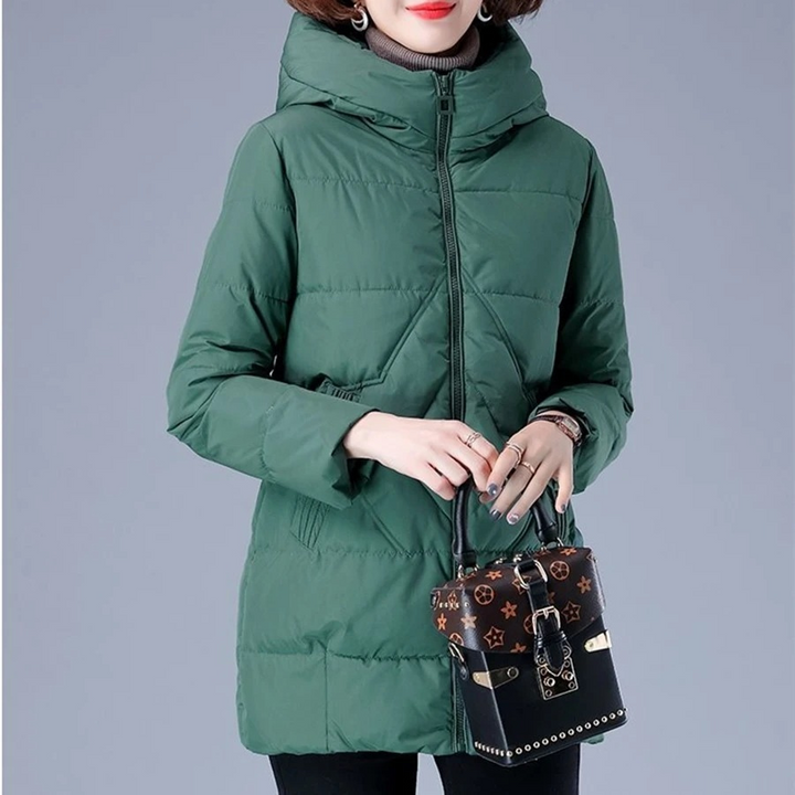 Drune | Elegante unifarbene gerippte gesteppte Jacke mit Reißverschluss ideal für Herbst/Winter