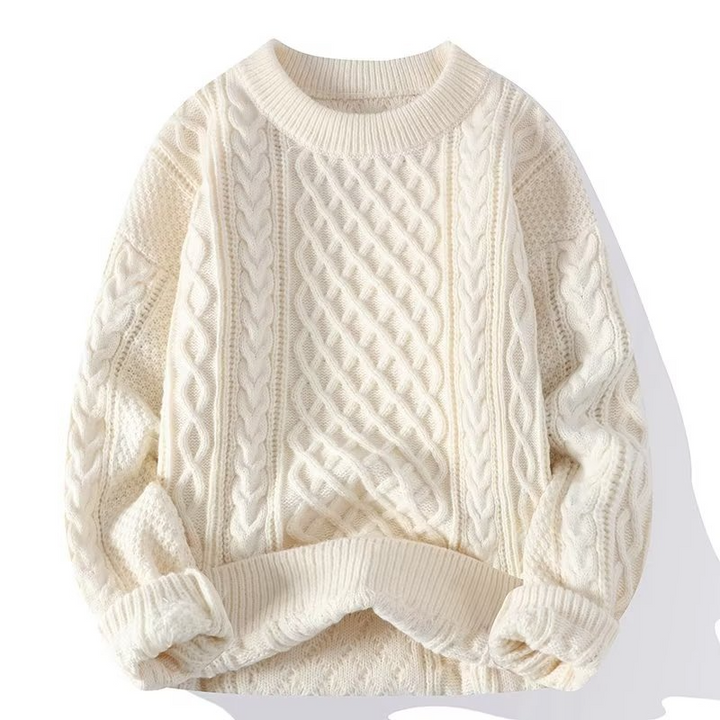 Drune | Strickpullover - Weiches Kabelstrick - Rundhals - Langarm Bequeme Passform
