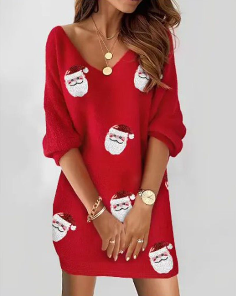Drune | Kleid mit Kleinen Weihnachtsmännern