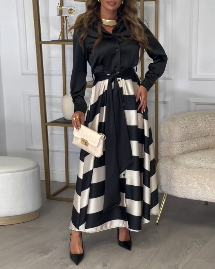 Drune | Kleid mit Streifenmuster und Reversriemen