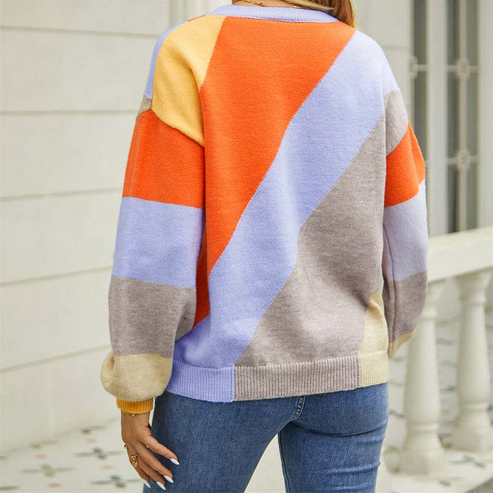 Drune | Farbige Strickjacke mit Geometrischem Muster Acryl Modern und Bequem