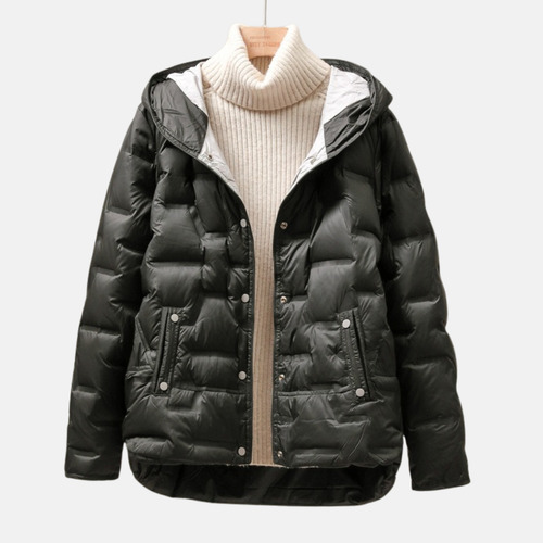 Drune | Jacke - Gequiltet Puff - Abnehmbare Kapuze - Druckknopfverschluss